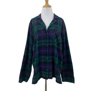 Old Navy Flannel Shirt Womens XLT Extra Large Tall Plaid Button Up Pajama Sleep